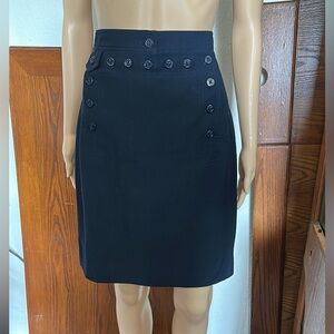 Elegant Black Button-Detail Skirt